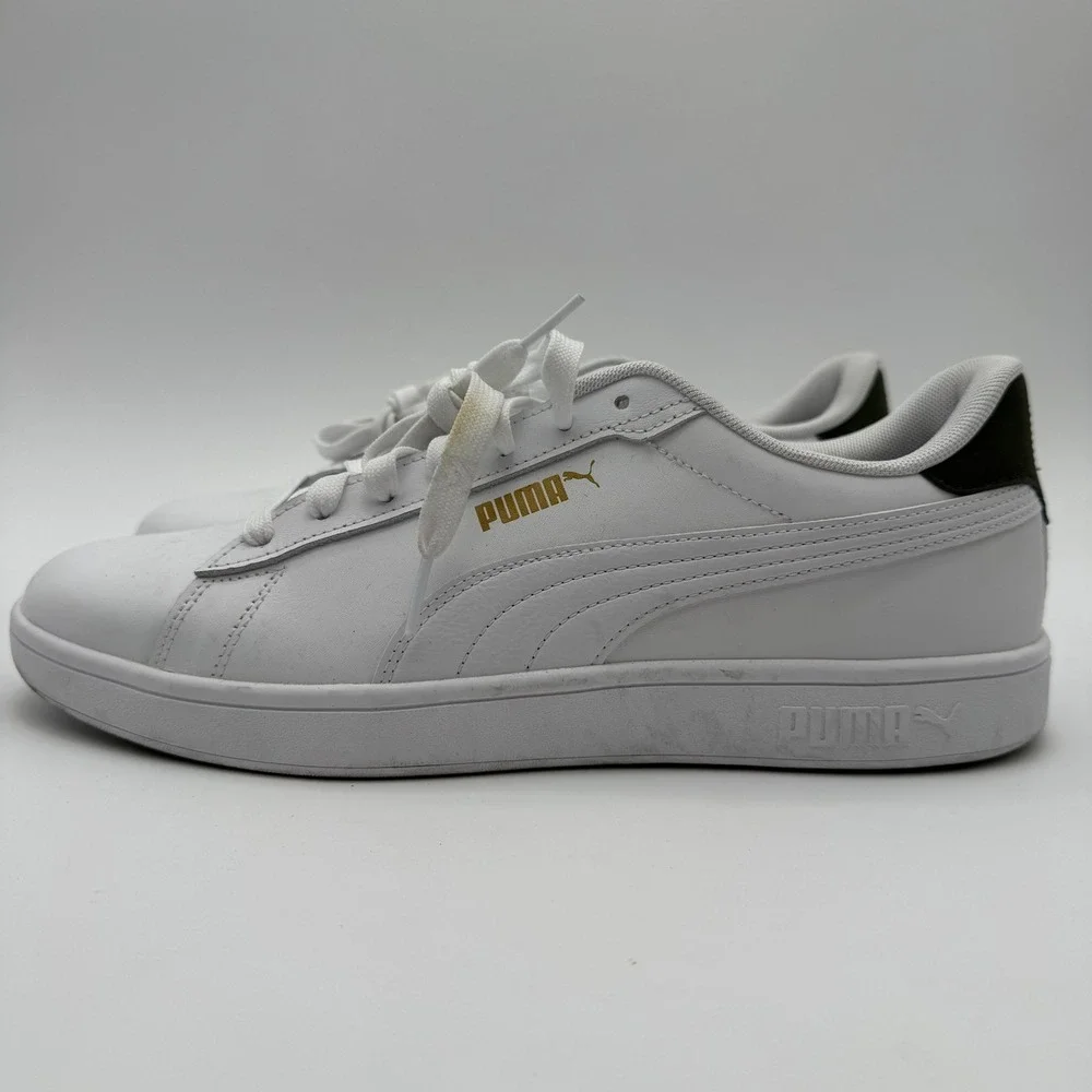 Puma Smash v2 White Gold Casual Sneakers Men's Size 10.5 Store‎ Try-On
